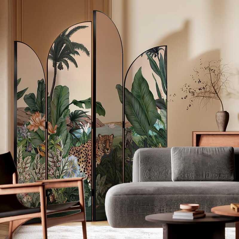 Multi-Colour Indoor Opaque Folding Wall Dividers with Laminate Frame and Double Sided Print