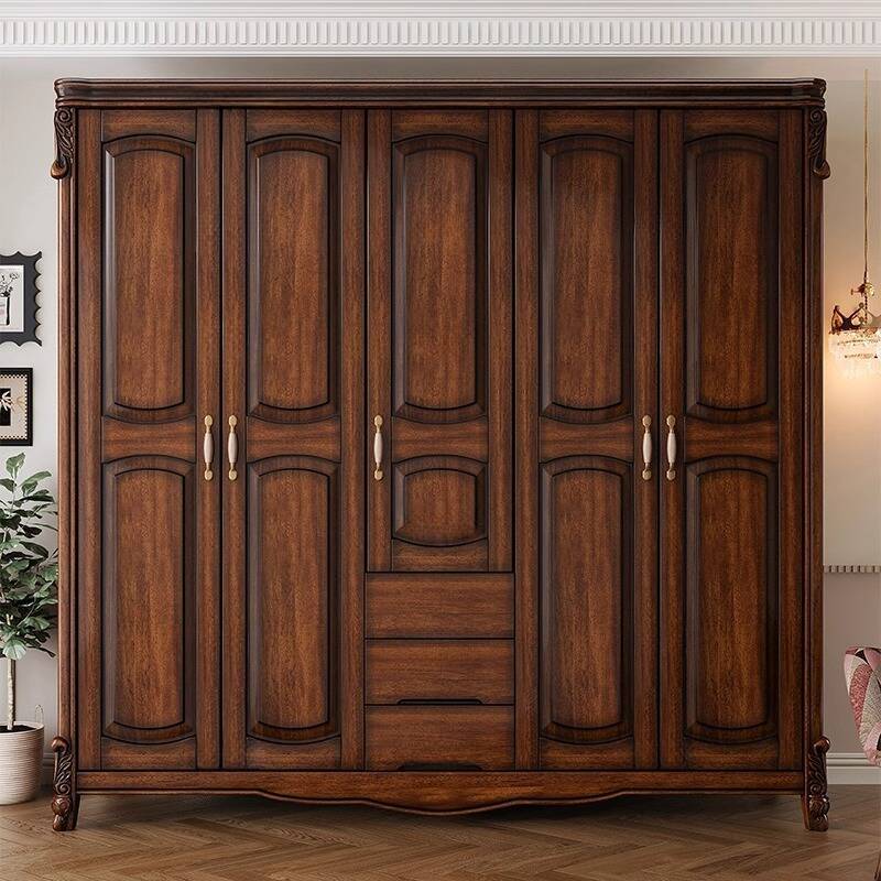 Independent Wardrobe Closet with 4 Drawers and Gate