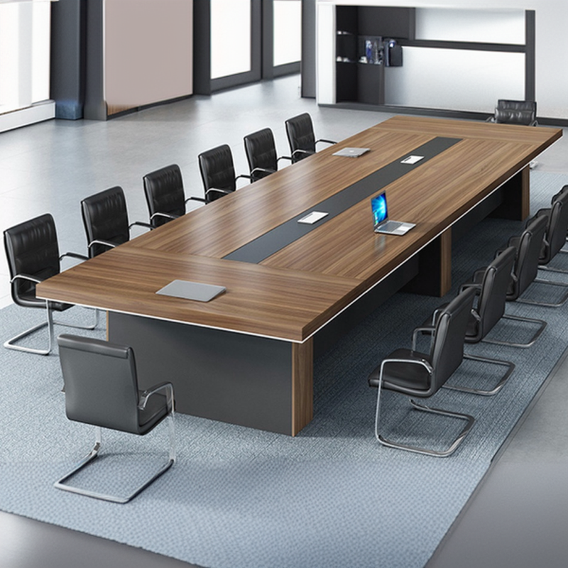 Cocoa Modern Simple Style Conference Table, Rectangle Top, Seats 12+, Engineered Wood