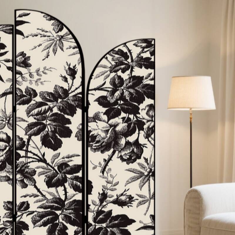 Modern Indoor Opaque Fold Away Temporary Wall with Wood Frame and 3 Panels Double Sided Print