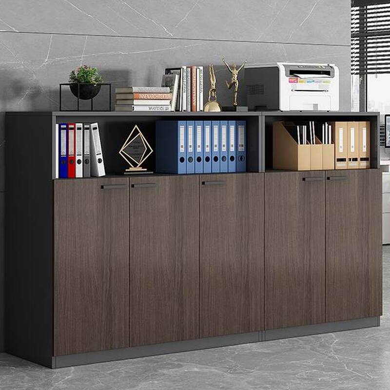 Modish Lumber Storage Cabinet/Base Cabinet, Scratch Resistant with Shelves and Locker, 2-Wide/1-Wide Compartments