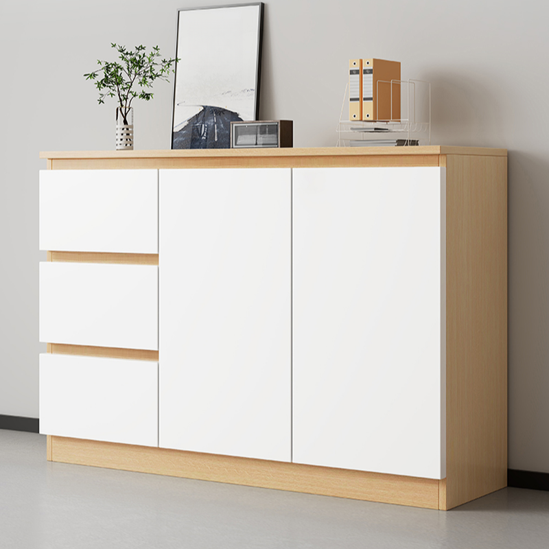 White Moisture-proof Manufactured Wood Base Cabinet with Shelves and 2-Wide/4-Wide/3-Wide Compartments