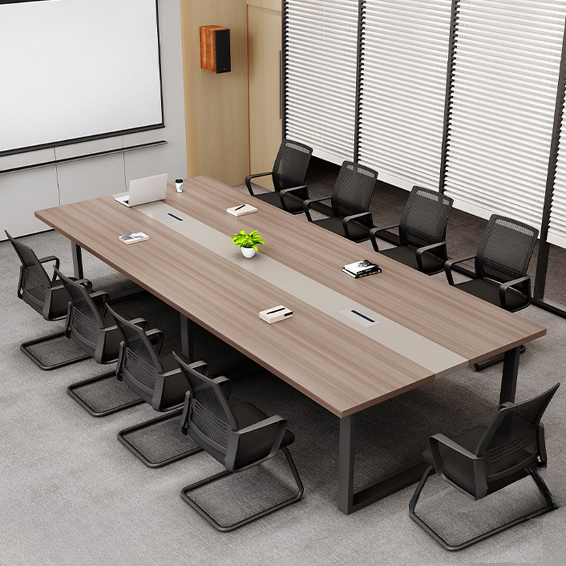 Cocoa Modern Simple Style Rectangle Conference Table with Engineered Wood Top for Seats 12+