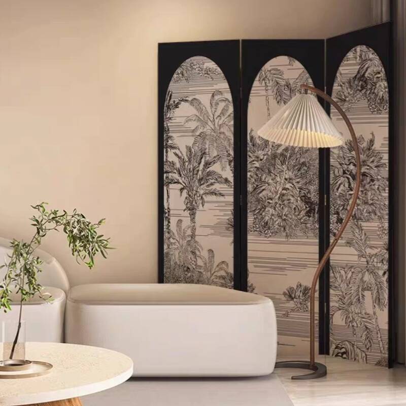 Ink Indoor Opaque Folding Wood Wall Dividers with 3/5/4 Panels and Double Sided Print