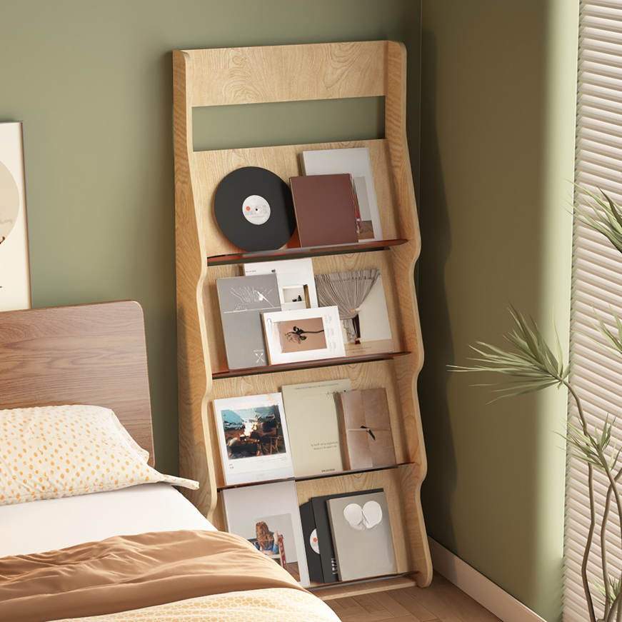 Retro/Nordic Manufactured Wood Magazine Holder with Shelves, 15 in & Above Length, 10 in & Above Height, Independent