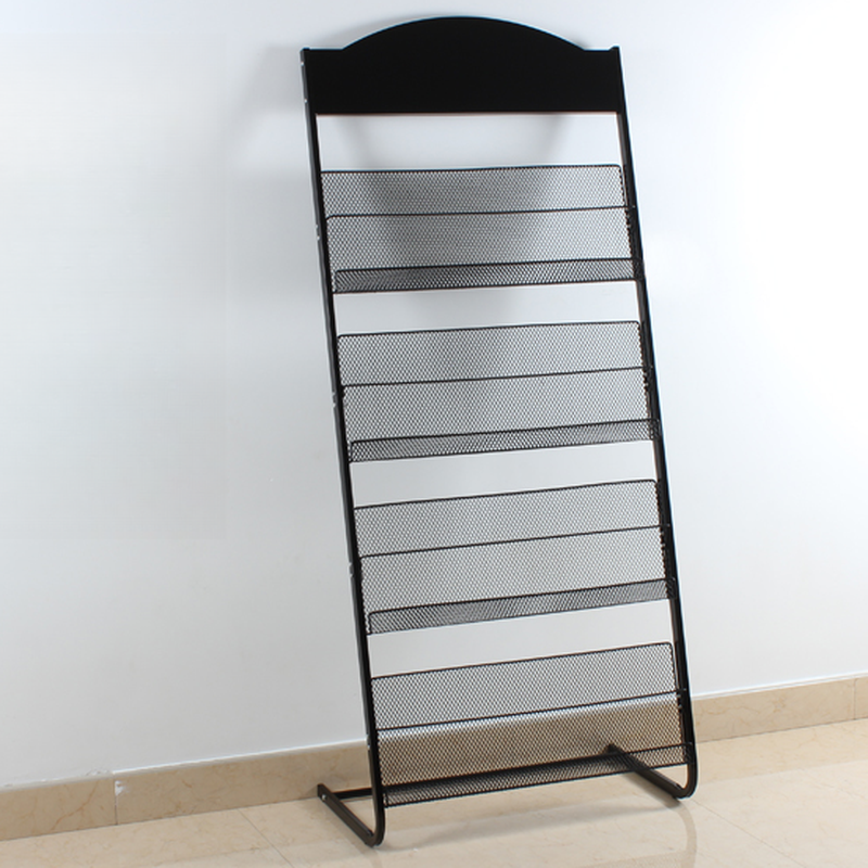 Art Deco Metal Magazine Holder with Shelves, Length 15 in & Above, Height 10 in & Above, Independent Free Standing