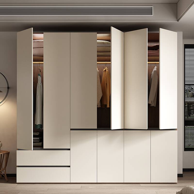 Acorn Modern Composite Wood Wardrobe Closet with 2-Drawer, Soft Close Door, Interior Shelves, and Clothing Rod