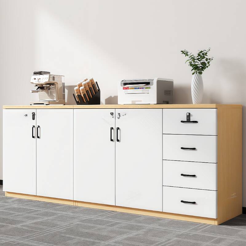 Natural Finish Storage Cabinet with Stain Resistant 2-Wide/5-Wide or more/3-Wide Compartments