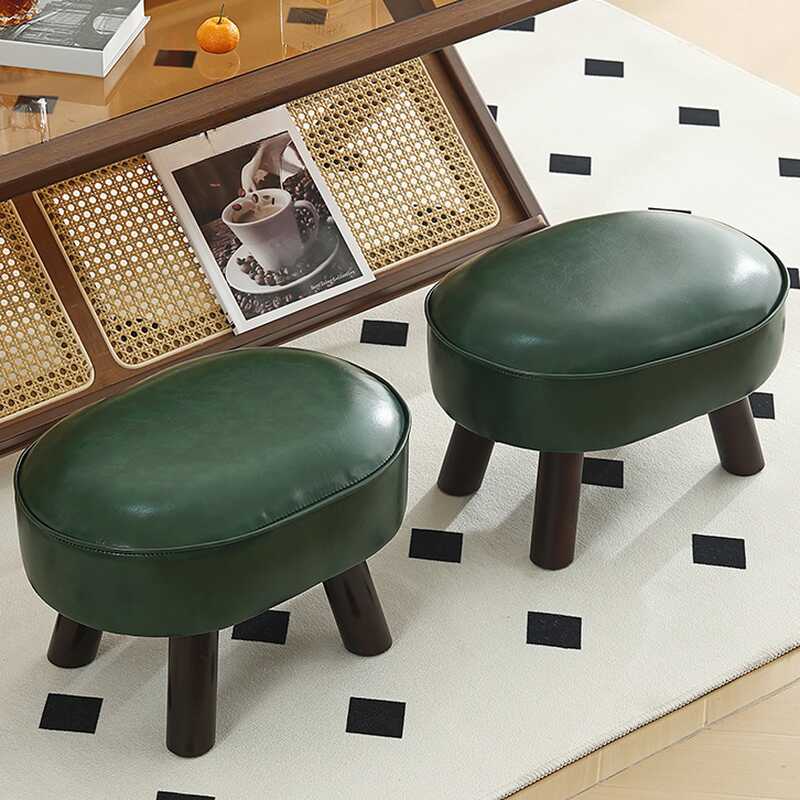 Minimalist Solid Colour Hydrophobic Standard Ottoman in Synthetic Leather