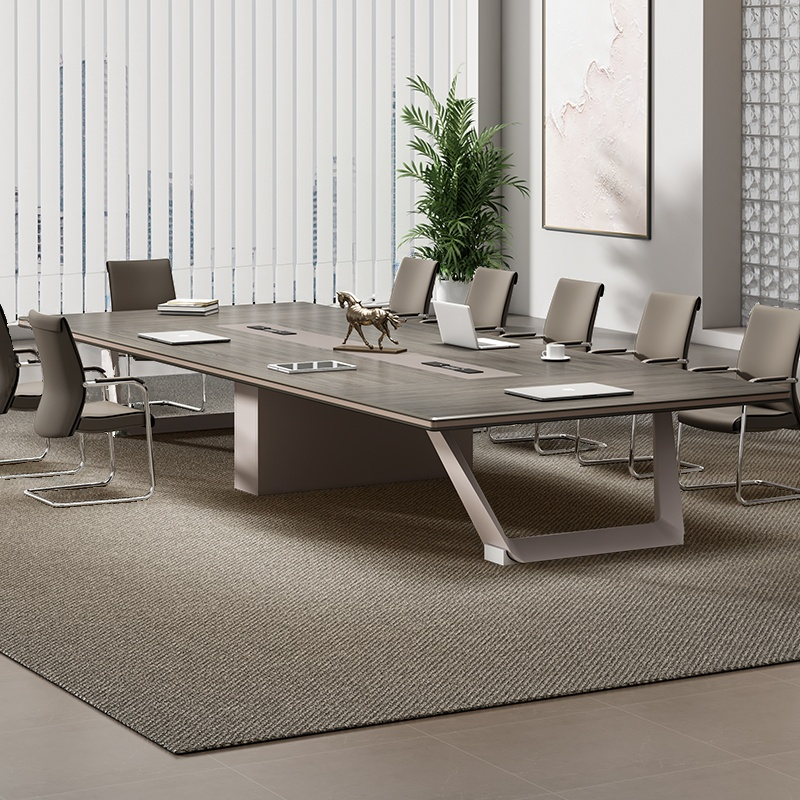 Cocoa Art Deco Meeting Table, Wear Resistant, Rectangular Shape for Seating 12+, Made with Manufactured Wood