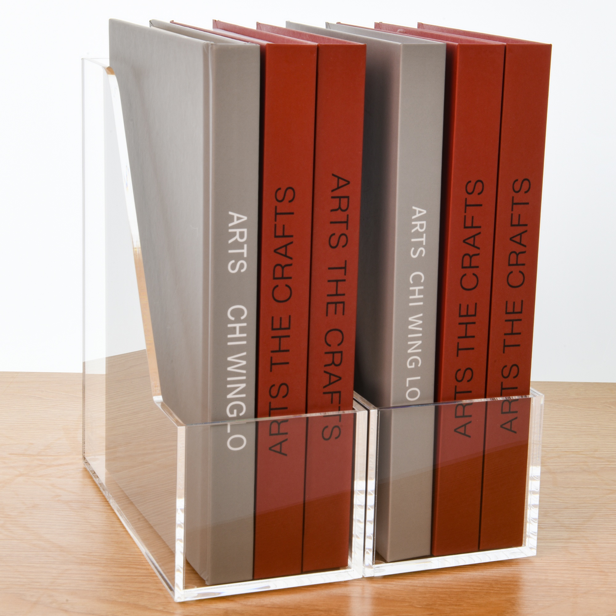 Transparent Art Deco Magazine Holder in Plastic & Acrylic, Length 15 in & Above/11 To 15 in/7 To 11 in, Height 7 To 9.9 in, Independent with Divider