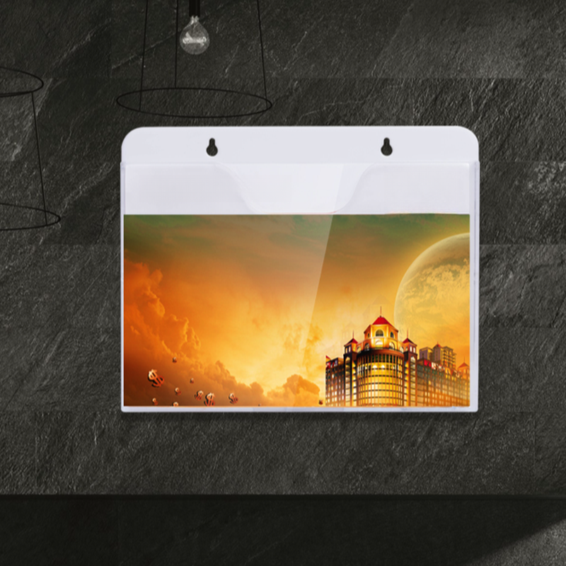 Transparent Art Deco Magazine Holder in Plastic & Acrylic, Length 7 To 11 in/11 To 15 in, Height 7 To 9.9 in, with Shelves, Wall-mounted