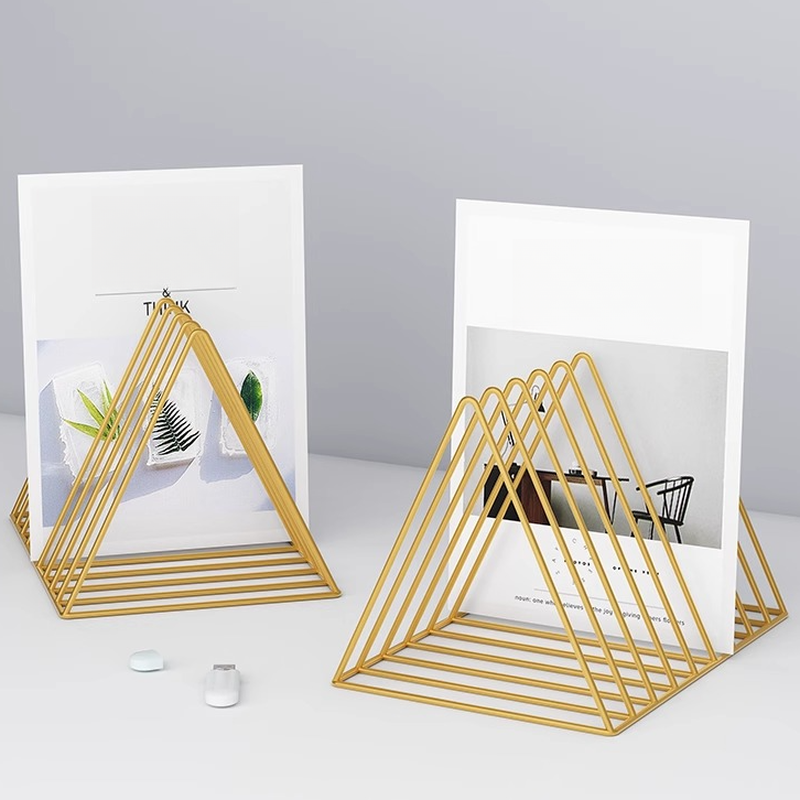 Art Deco Metal Magazine Holder, 7 To 11 in/Up To 7 in Length, 7 To 9.9 in Height, Independent with Divider