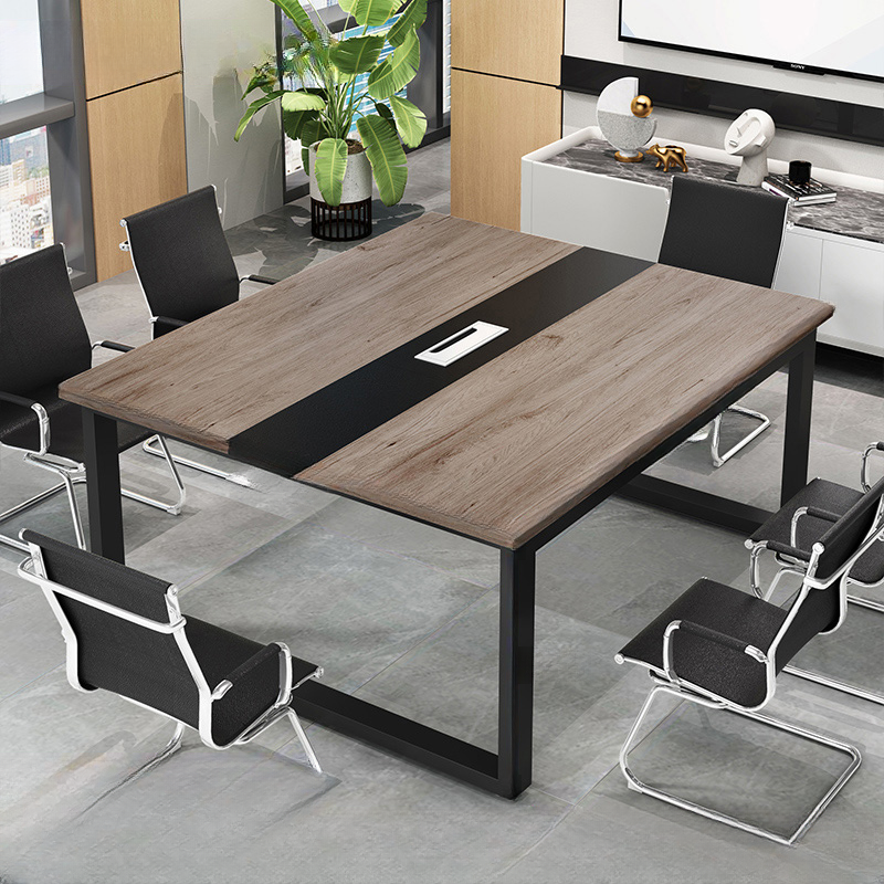 Light Gray Modern Simple Style Conference Table, Stain Resistant, Rectangle/Square Top for Seats 12+/10/6, Engineered Wood