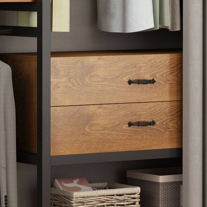 Midnight Black Simplistic Hall Tree with Receptacle, 3 Shelves, Steel Frame, and Wood Bench