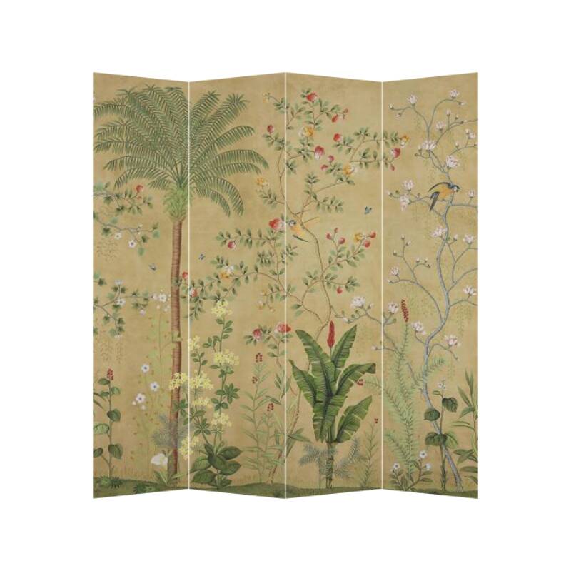 Multi-Colour Modern Opaque Pop Up Natural Wood Room Separator Wall with 5 Panels/6 Panels/3 Panels and Double Sided Print