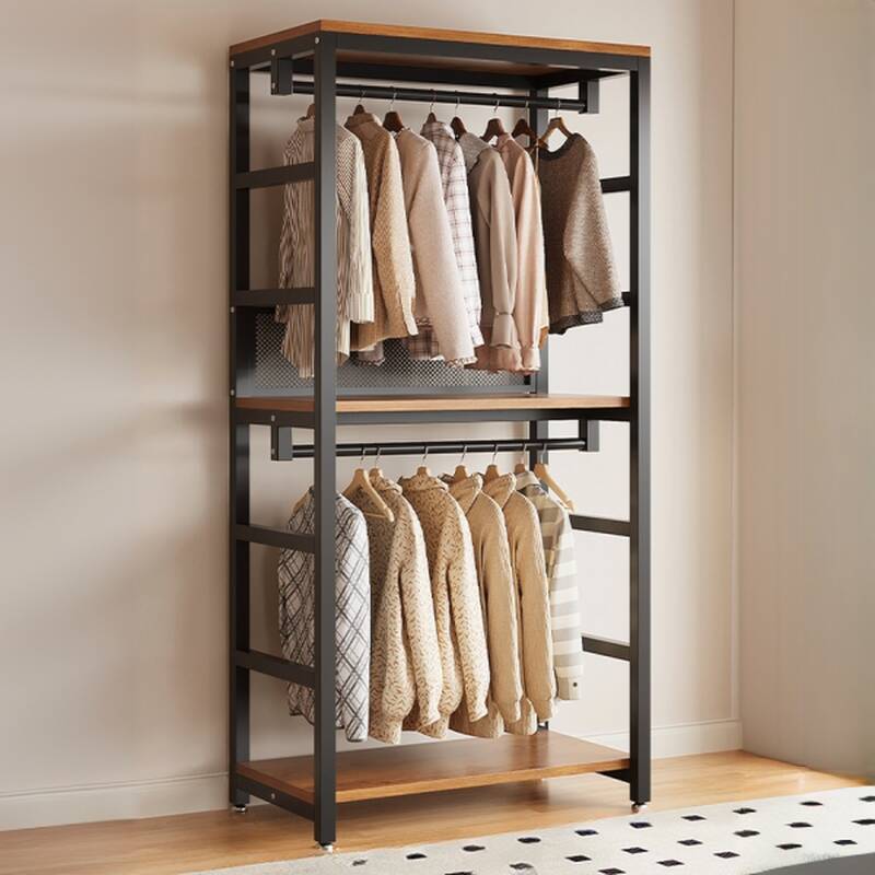 Midnight Black Casual Coat Tree with Repository and Alloy Frame