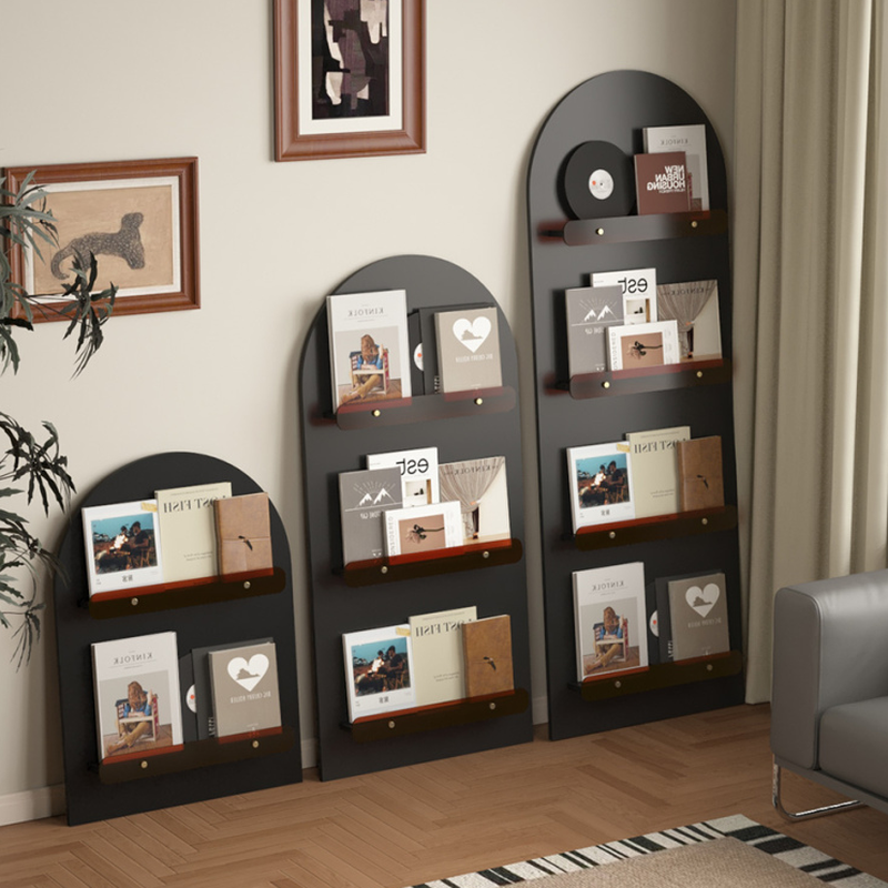 Art Deco Magazine Holder in Manufactured Wood with Shelves, 15 in & Above Length, 10 in & Above Height, Independent Design