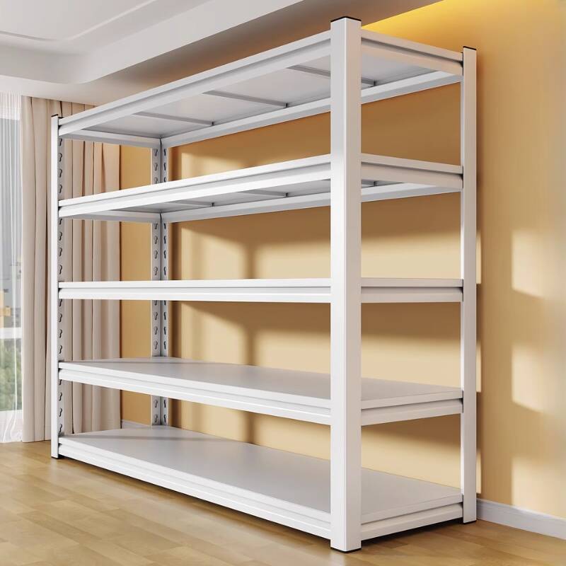 White Casual Steel Warehouse Shelving Rack with Unattached Installation