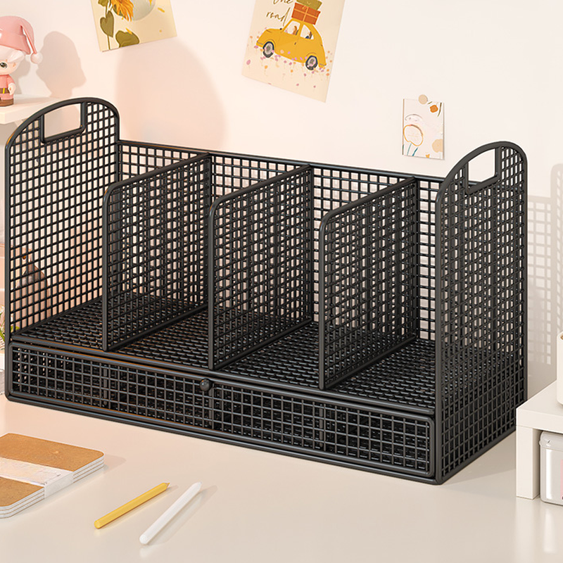 Simple 11 To 15 in/15 in & Above L x 10 in & Above/7 To 9.9 in H Alloy Magazine Stand with Shelves and Divider