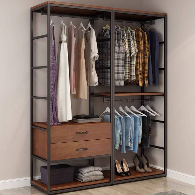 Midnight Black Modish Coat Tree with Stockroom Storage and Alloy Frame