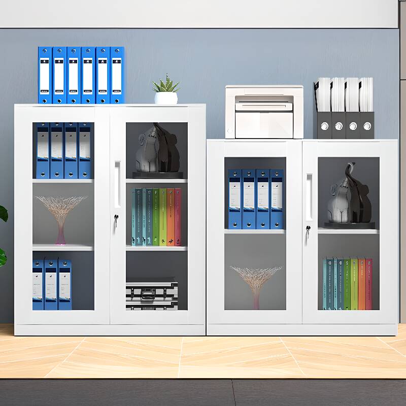 Art Deco Steel Filing Cabinet Console, Rust Resistant with Locker, Adjustable Shelving, Locking Door, 1-Wide