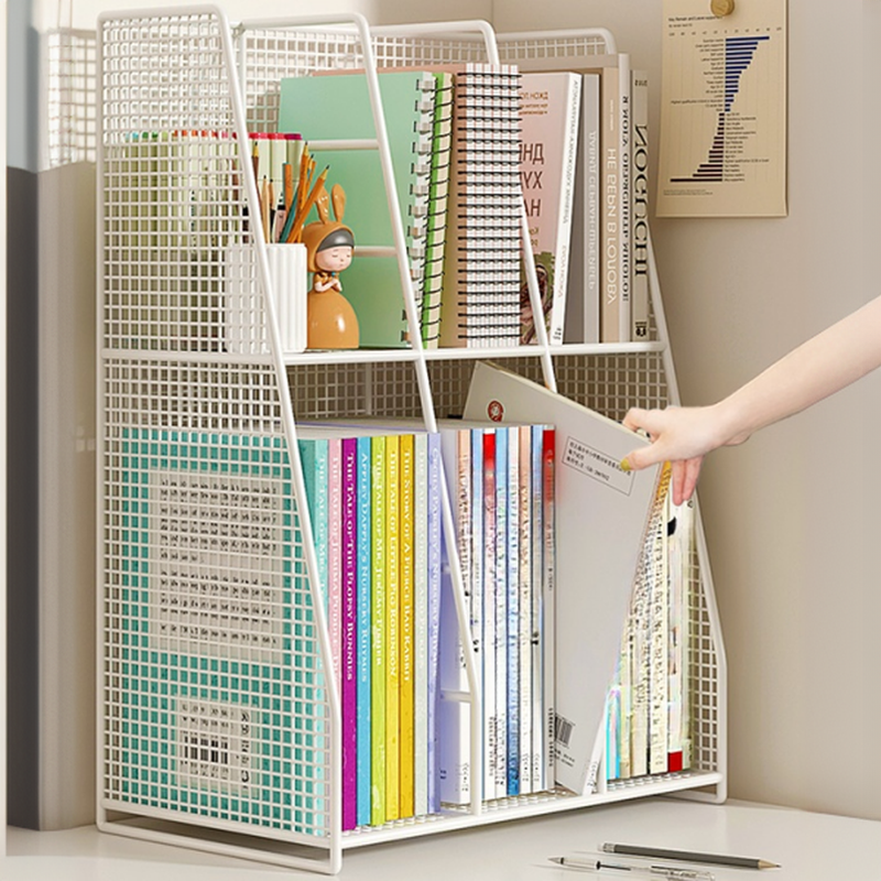 Simplistic/Lavish Metal 11 To 15 in/15 in & Above L x 10 in & Above/7 To 9.9 in H Magazine Organizer with Divider and Shelves
