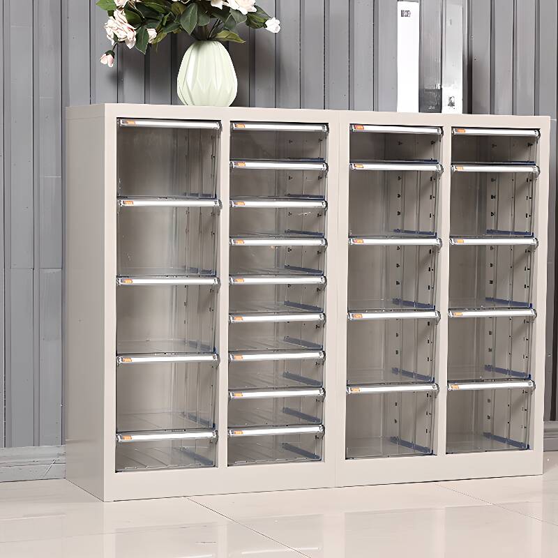 Chalk Art Deco Steel Filing Cabinet Console with Scratch Resistant Shelving and Drawers, Available in 3-Wide/2-Wide/4-Wide