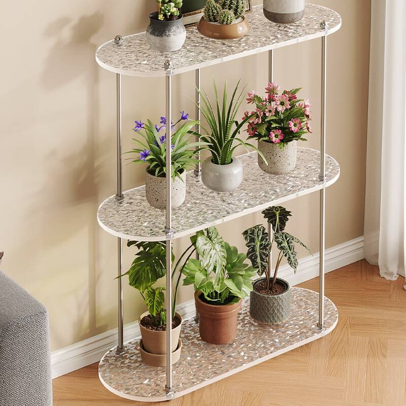 Clear Oval Lucite Plant Stand
