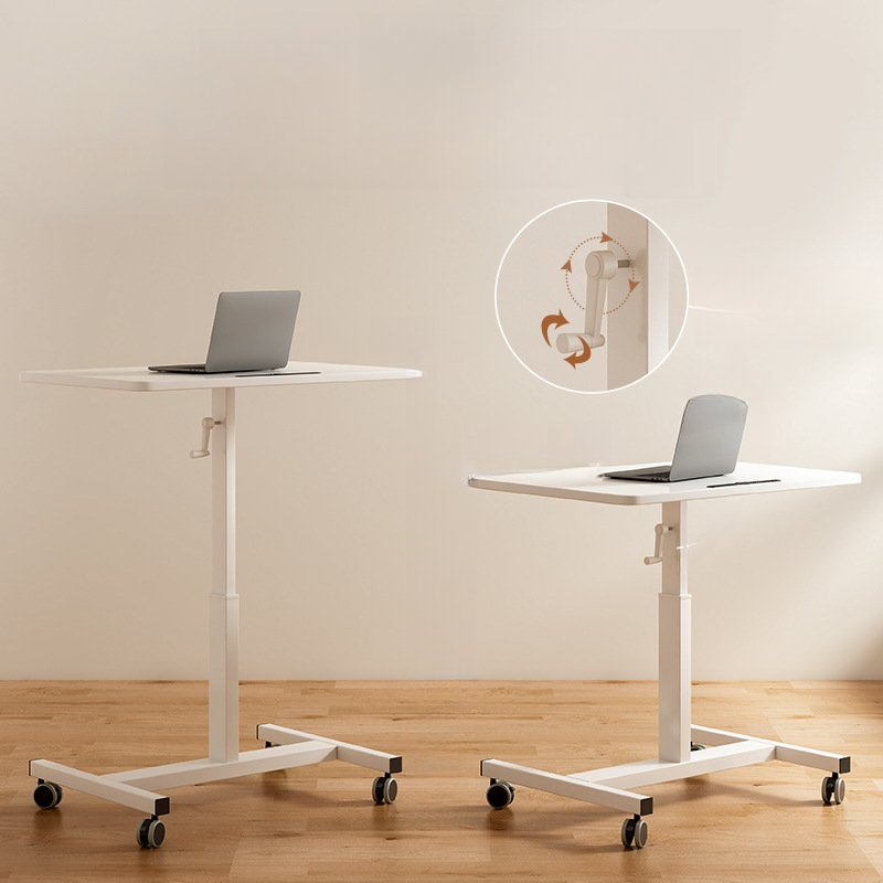 Modern Simple Style Engineered Wood Computer Cart with Height Adjustable Feature and Caster Wheels