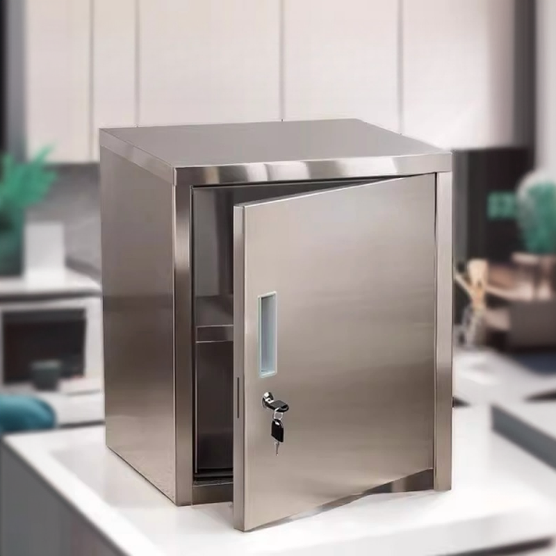 Silver Stainless Steel Filing Cabinet Console with 1-Wide Compartment