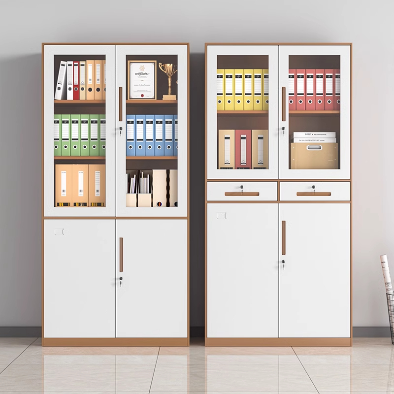 Minimalist Steel Office Storage Unit with Moisture-proof Locker, Adjustable Shelving, and Locking Door, 1-Wide