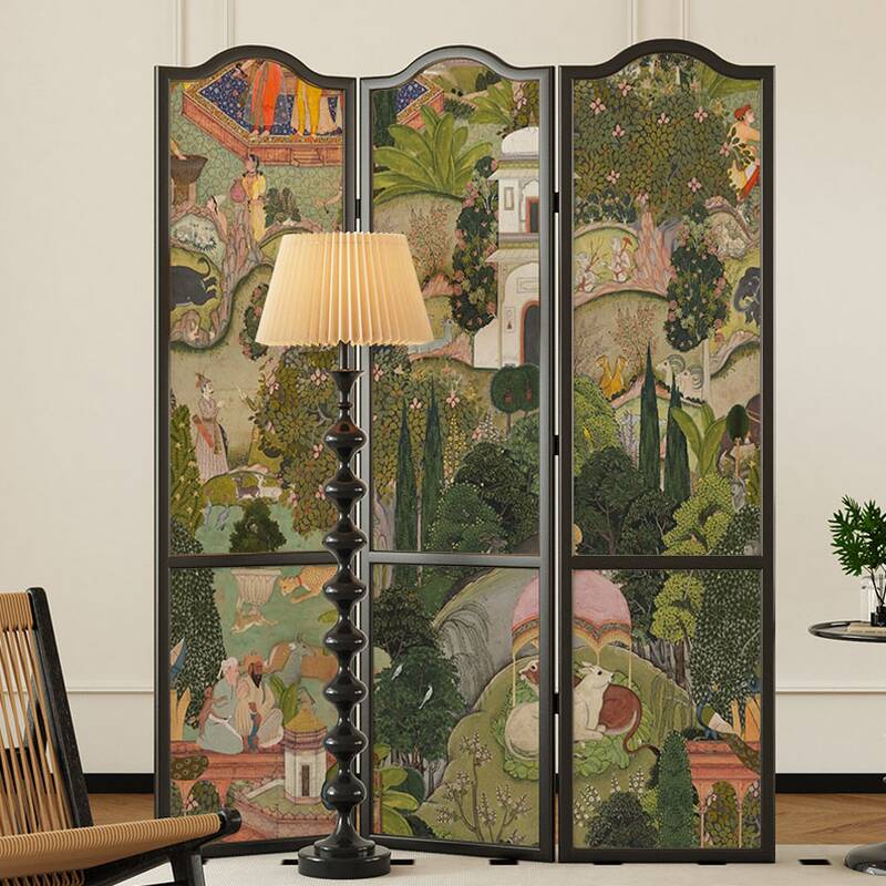 Sage Modern Opaque Pop Up Room Separator Wall with Pine Wood Frame and Double Sided Print