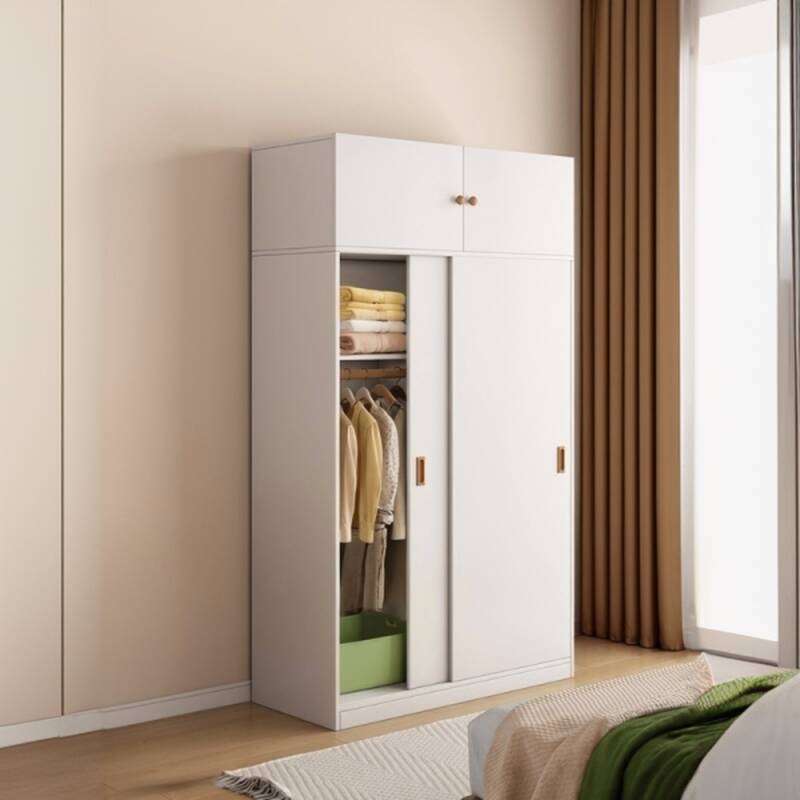 Modern Reclaimed Wood Armoire Cabinet with Soft Close Door, Interior Shelves, and Clothing Rod