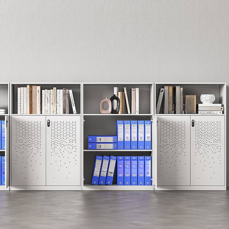 Steel Office Storage Unit with Locker, Adjustable Shelving, Locking Door, 4 Legs, and 1-Wide Compartment