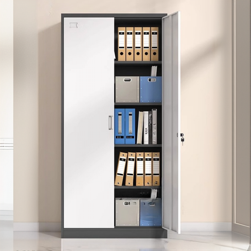 Chalk Steel Filing Cabinet Console with Rust Resistant Locker, Adjustable Shelving, and Locking Door - 1-Wide