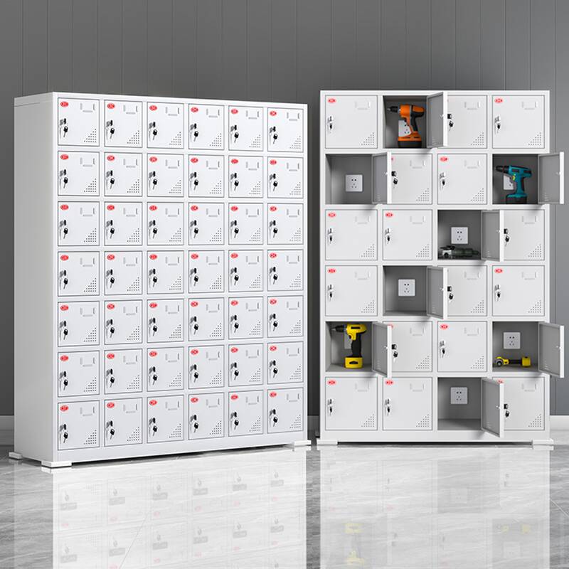 Modern Dove Grey 5-Wide or more/4-Wide/2-wide Personalization or Monogramming Cell Phone Lockers with Ventilated Door, 10 or More Compartments/9 Compartments/6 Compartments and Lock