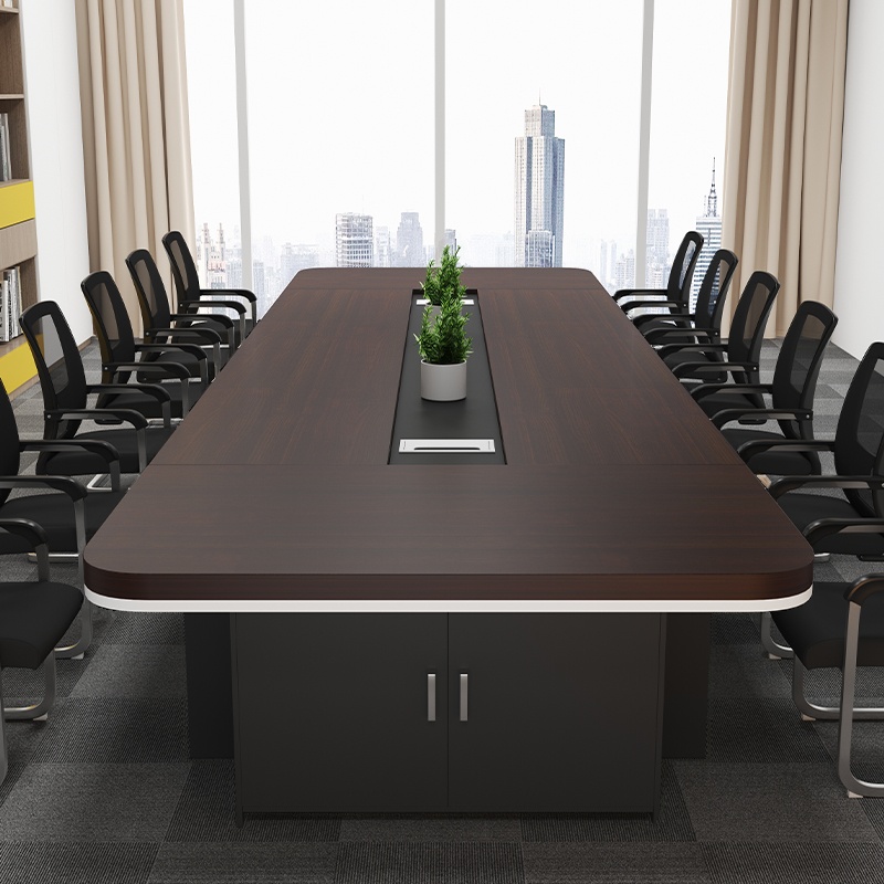 Auburn Simplistic Office Conference Table with Heat Resistant Rectangular Top for Seats 12+ in Faux Wood