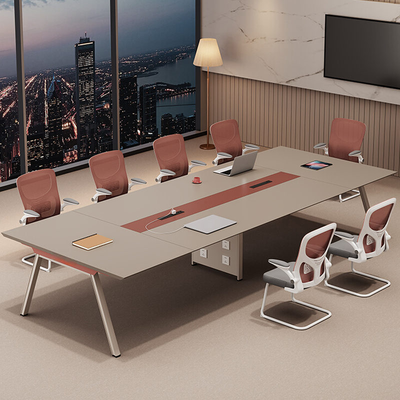 Trendy Ivory Twist-resistant Rectangular Engineered Wood Office Conference Table for Seats 6/Seats 12+/Seats 12
