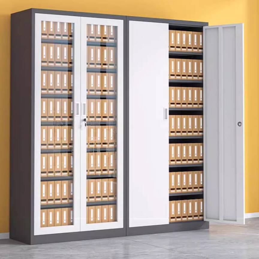 Dark Gray Art Deco Steel Filing Cabinet Console with Locker, Adjustable Shelving, and Locking Door, 1-Wide