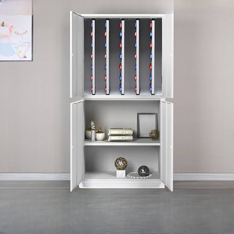 Light Gray Modern Steel Cubby Lockers with Robust Door, Lockable with Lock Included and Locker Base