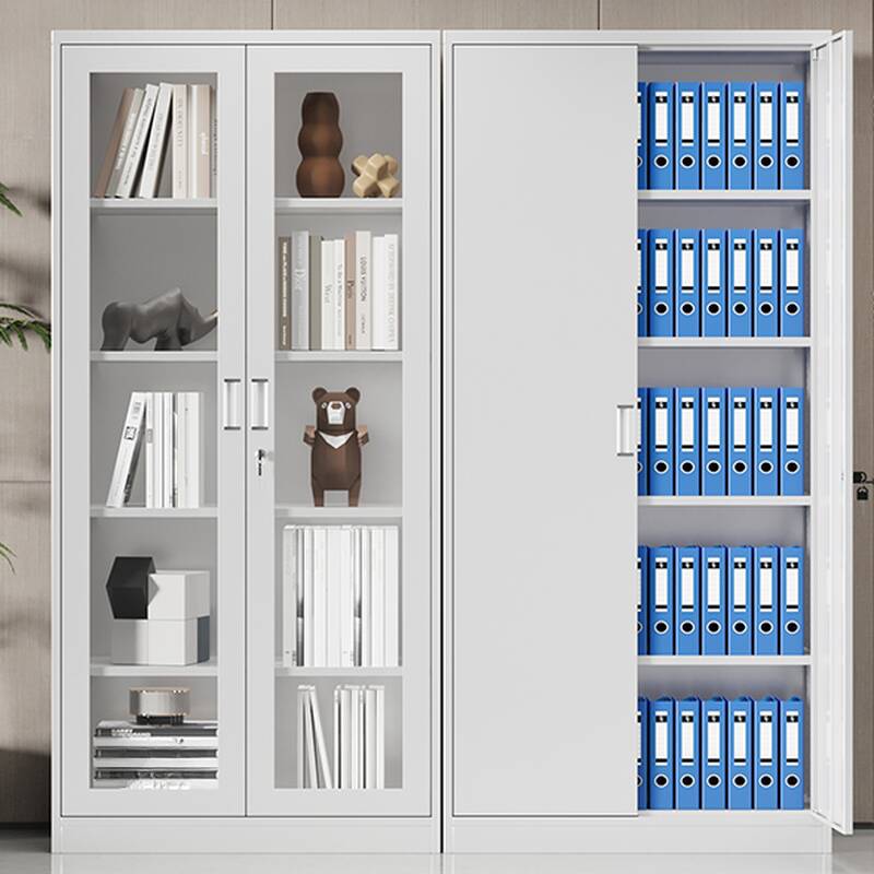White Casual Steel Office Storage Furniture with Locker, Variable Shelf, Locking Door, and 1-Wide/2-Wide Compartments
