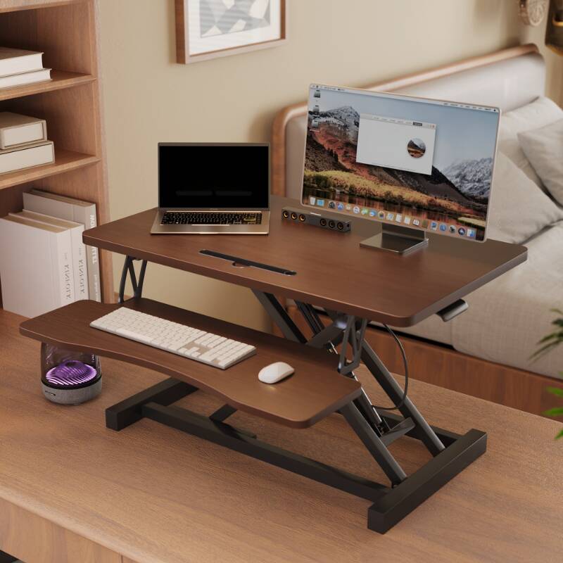 Casual Composite Wood Notebook Holder with Lifting Airlift and Shelves