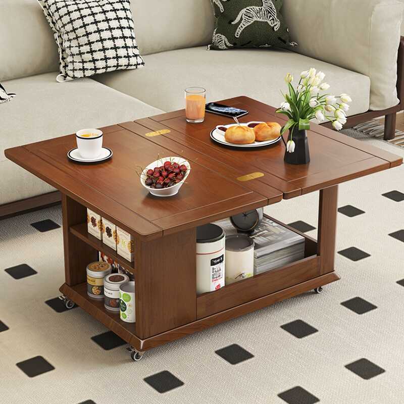 Space-saving Ink/White/Brown Manufactured Wood Chairside Table with Wheel Base, Roller Wheels, Rectangle Shape, and Shelf