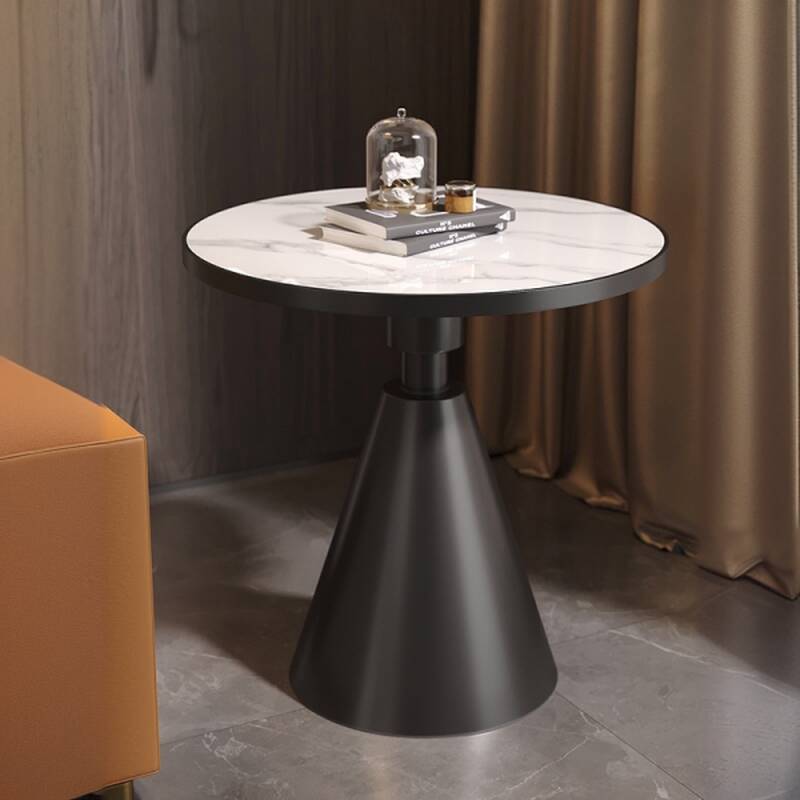 Trendy/Lavish Sintered Stone Circular-shaped Chairside Table with Pedestal, Table Only