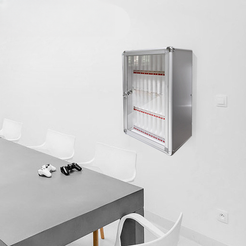 Metallic Modern Steel Cell Phone Lockers with Clear Doors, Lockable with Lock and Locker Base