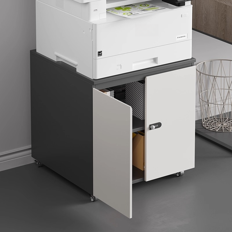 Moveable Base Cabinet with Receptacle Storage and 1-Wide Compartment