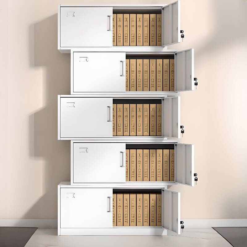 Twist-resistant 1-Wide Chalk Alloy Office Storage Unit with Closet, Variable Shelf and Locking Door