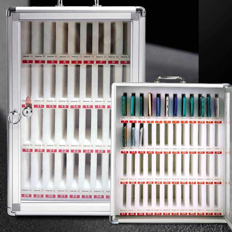 White Modern Metal Cell Phone Lockers with Clear Doors, Lockable Lock, and Name & Number Plate