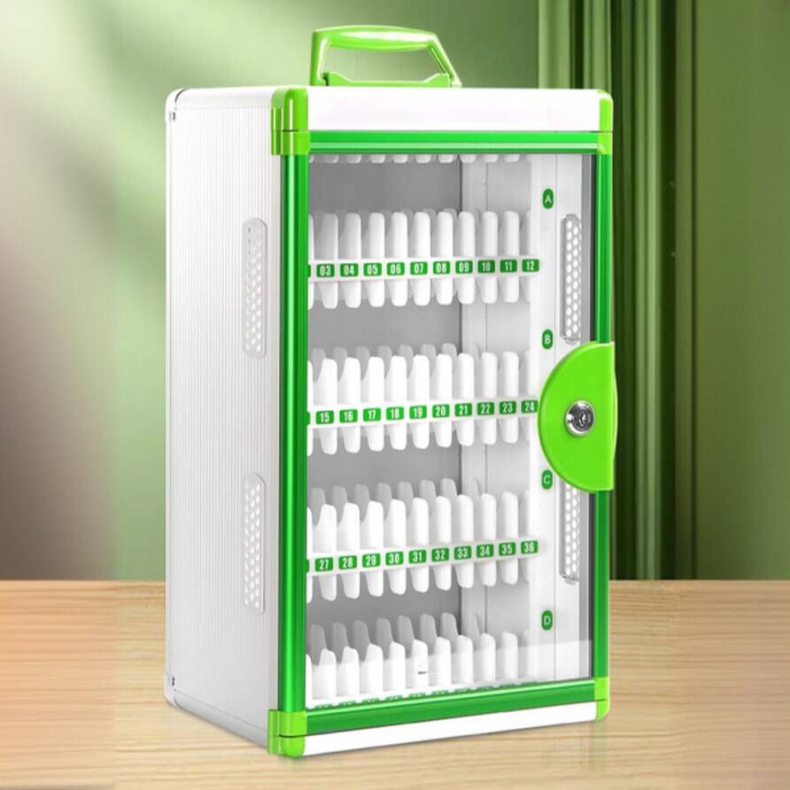 Aluminum Cell Phone Lockers with Clear Doors, Lockable with Lock, Name & Number Plate, and Locker Base